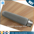 Corrosion resistance 40um 304 stainless steel wire mesh media polymer pleated filter cartridge with thread 222 226 215